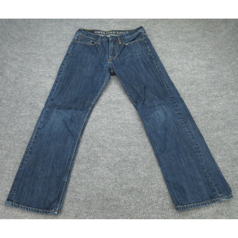 American Eagle Mens Jeans Relaxed Fit Dark Wash Denim Straight Leg 29x30